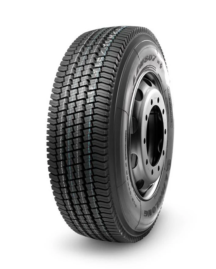 LDW807 radial drive-axle truck tyre with rib tread pattern and M+S and 3PMSF markings