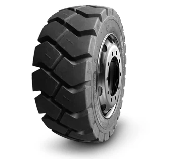 LF401 industrial tyre with deep tread pattern, wide tread arc, and variational design on a steel rim