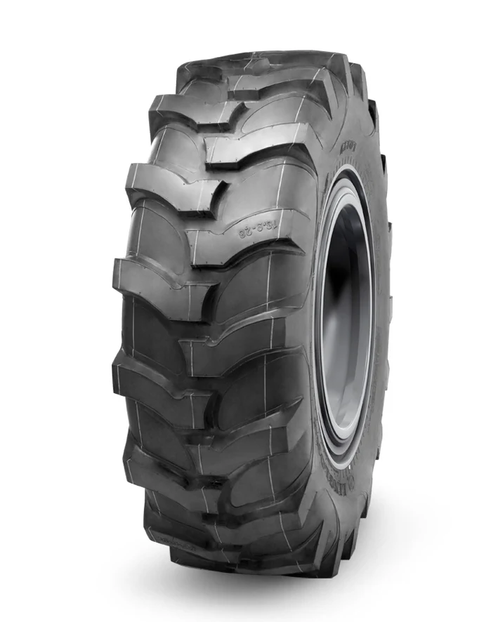 LL101 bias agricultural tyre with deep tread pattern and self-cleaning design, mounted on a rim