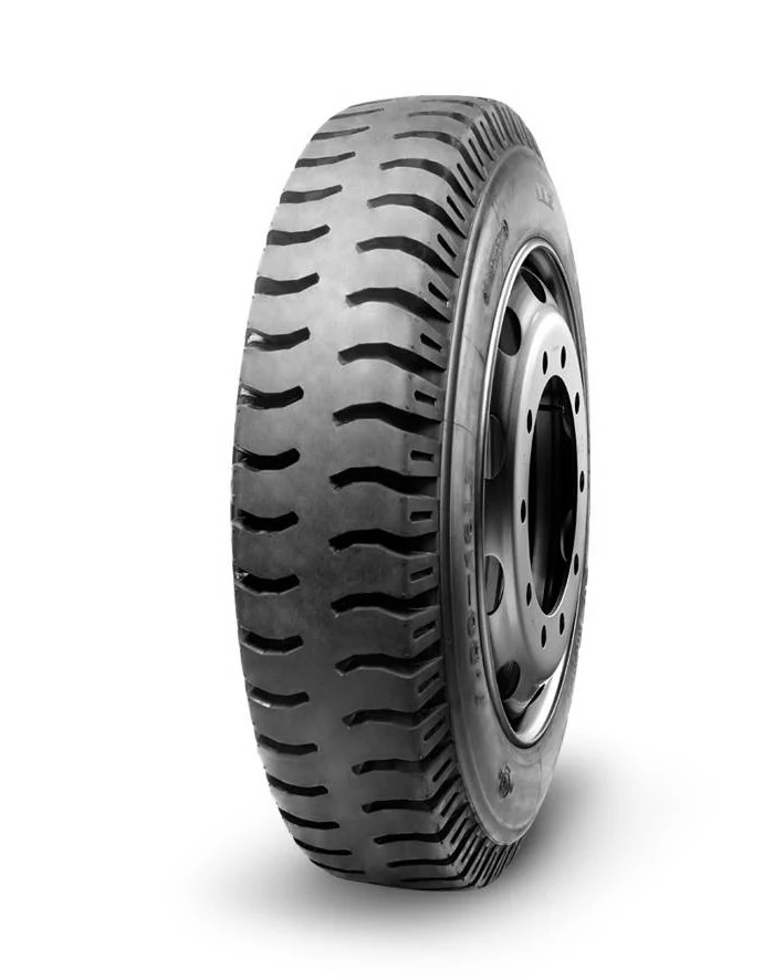 LL2 bias truck and bus tyre with block tread pattern and standard rim fitment