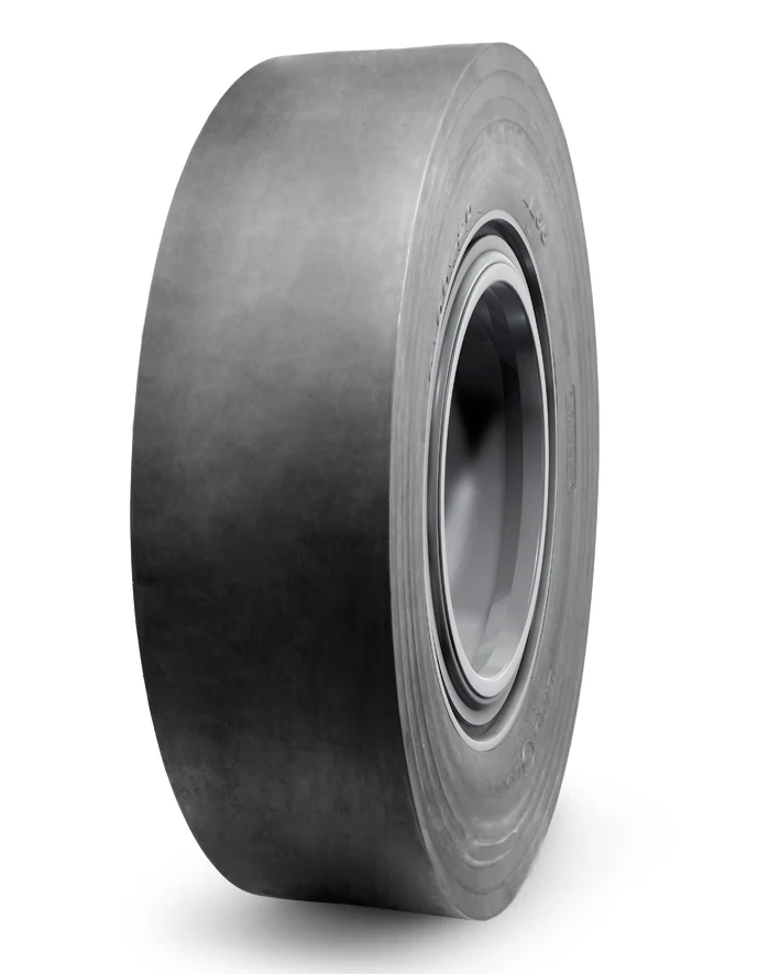 LL66A bias OTR tyre with flat and smooth tread pattern, designed for loaders in tunnel environments