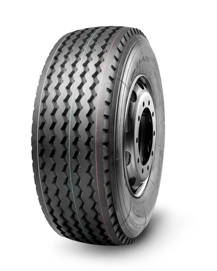 LLA28 radial trailer-axle truck tyre with block tread pattern and 425/65R22.5 size marking