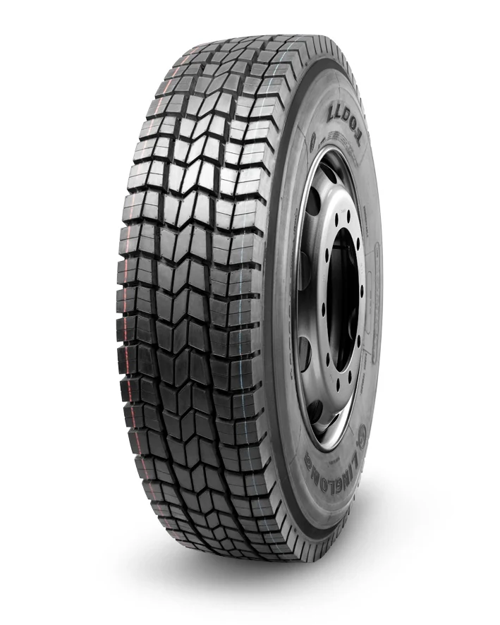 LLD01 radial drive-axle truck tyre with block tread pattern and standard 9.00 rim