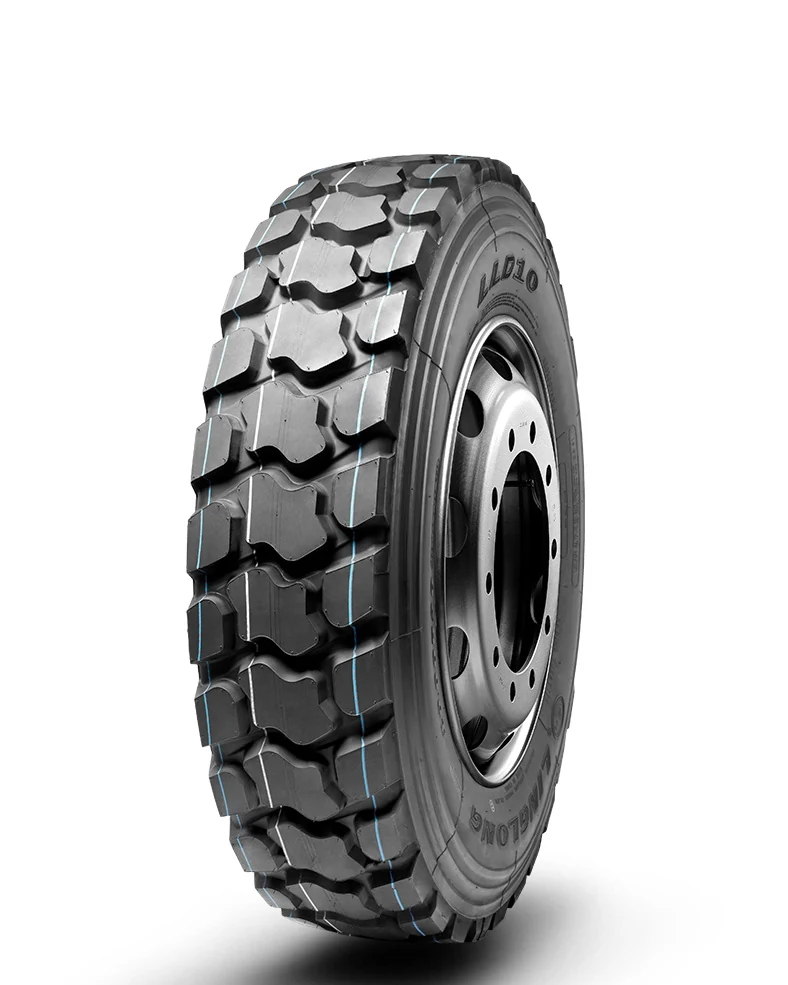 LLD10 radial off-road drive truck tyre with deep tread pattern and reinforced casing