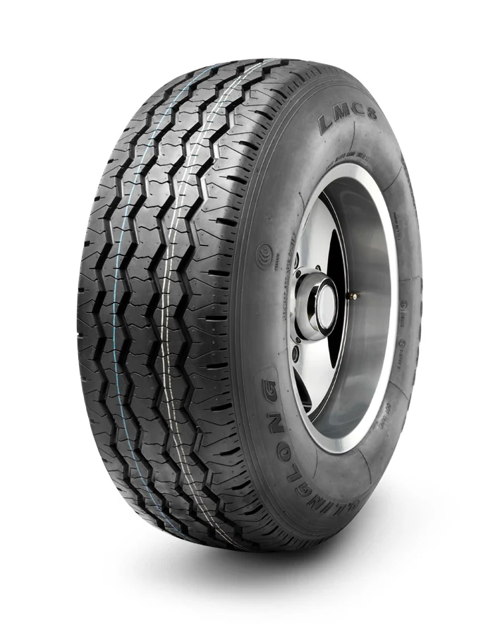 LMC8 radial light truck tyre in black sidewall with block tread pattern and 8PR construction