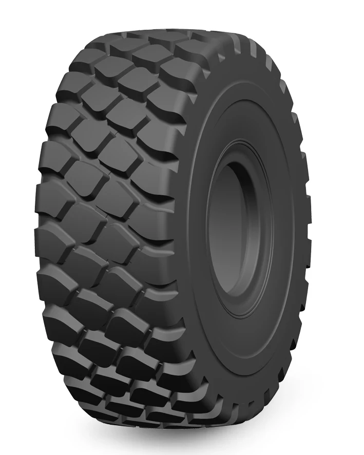 LMS401(E-4) radial OTR dump truck tyre with massive tread blocks and wide square tread pattern