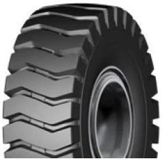 LP402(IND-3) bias OTR port tyre with wide tread blocks and deep tread pattern, mounted on a 15.00/3.0 rim