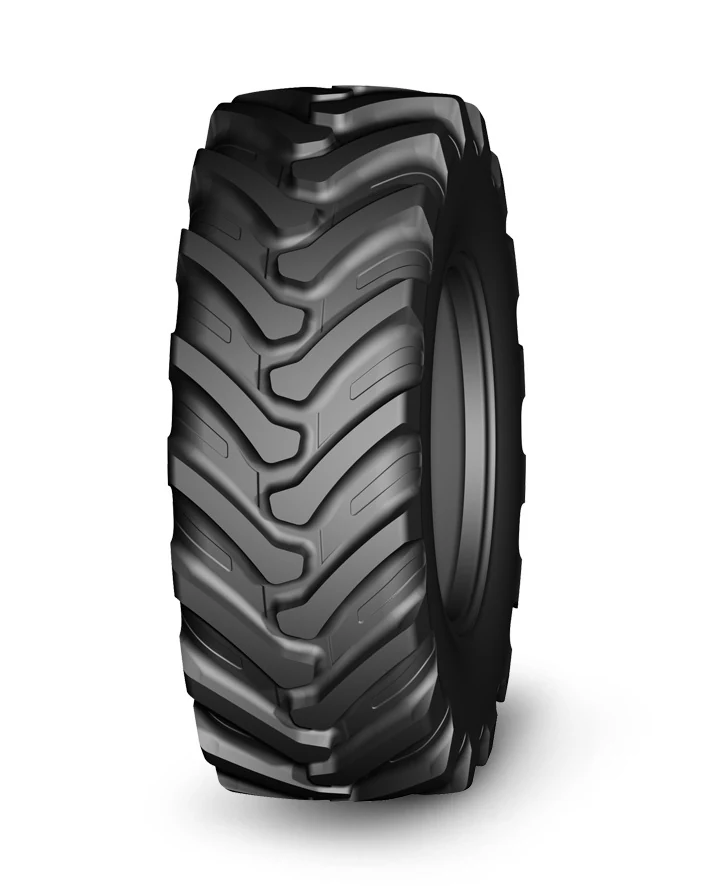 LR451 radial agricultural tyre with deep tread pattern and reinforced shoulder, mounted on a DW16L rim