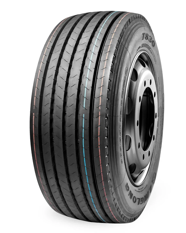 T830 radial trailer axle truck tyre with low rolling resistance tread pattern and 385/55R22.5 size marking