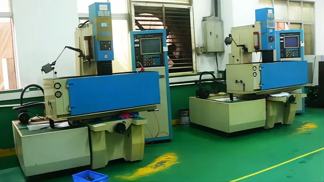 Row of precision grinding and machining equipment in a production workshop