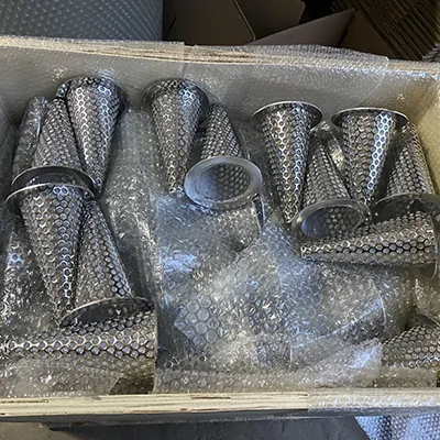 Temporary cone strainers produced by Wodong Wire Mesh Products in Anping China