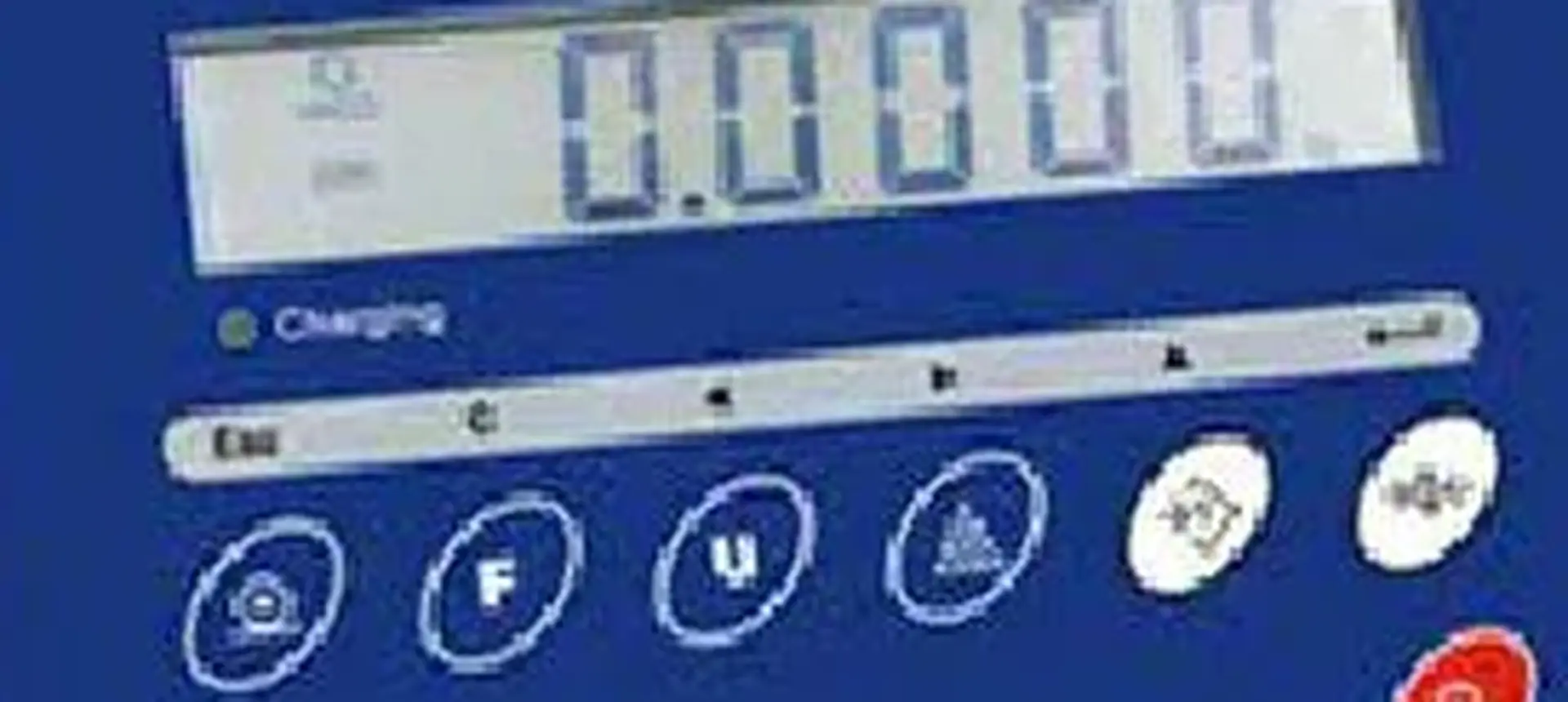 Keypad and LCD weight display of an OIML approved weighing indicator
