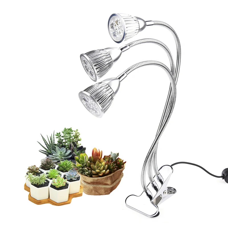 Three Head LED Grow Light With Timer - dimension drawing