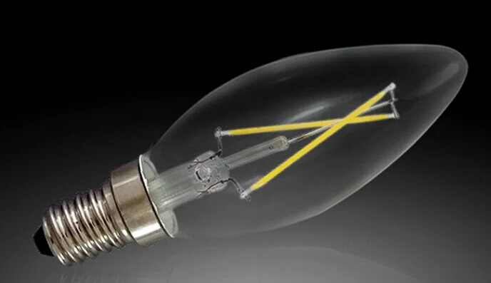1.8W LED Filament Candle Bulb E14 190-210lm from C&R Group