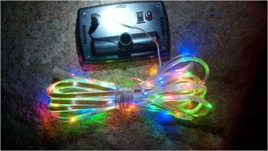 Solar Powered LED Strip Light - detail view
