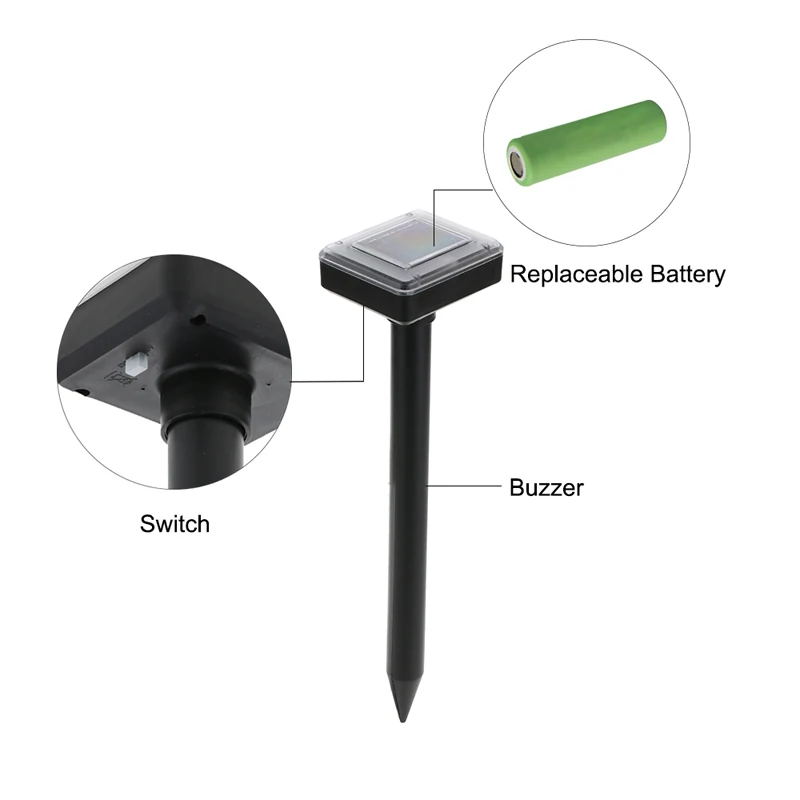 Solar Rodent Repeller Garden Lamp - dimension drawing