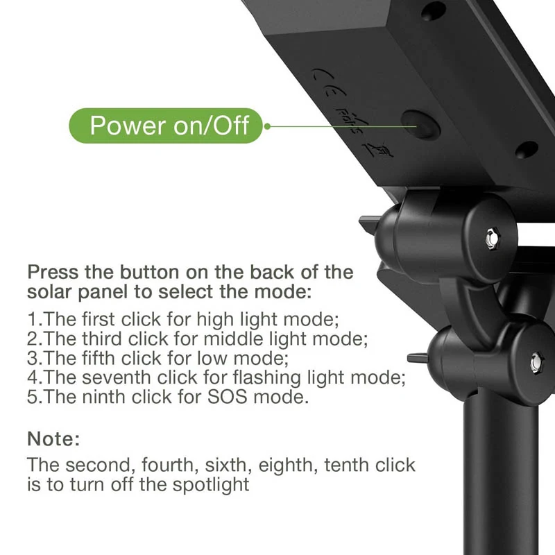 Waterproof Solar Garden Lamp - dimension drawing
