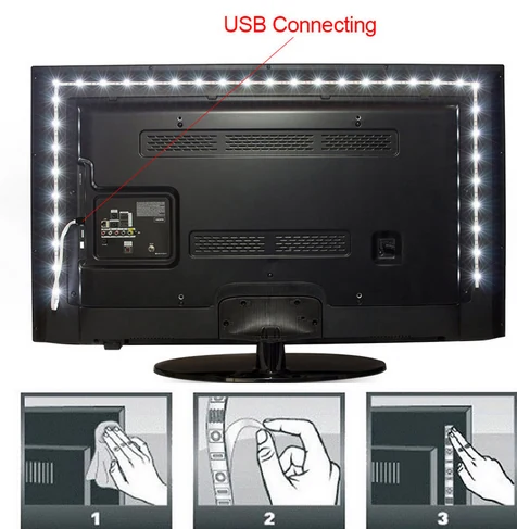 SMD3528 USB LED Strip Light Kit - colour options