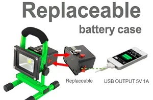 10W Rechargeable LED Flood Light With Replaceable Battery - packaging