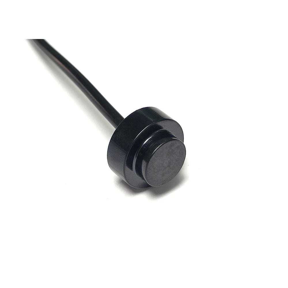 Ultrasonic Flow Sensor 1MHz with light blue moulded collar, cream ceramic face and grey twin lead