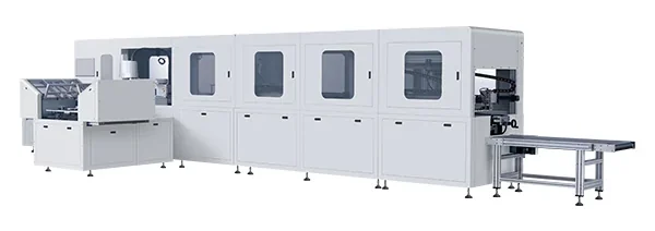 Guorun rigid box assembly line with infeed table and delivery conveyor