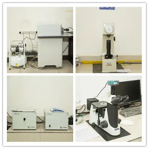 Test room with hardness tester, metallographic microscope and magnetic instruments