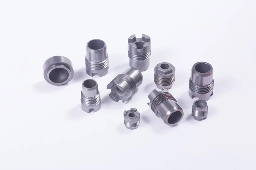 Threaded carbide nozzle bodies in several head styles