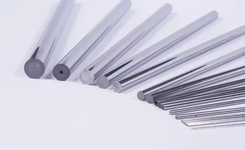 Ground carbide rods including one with a central coolant hole