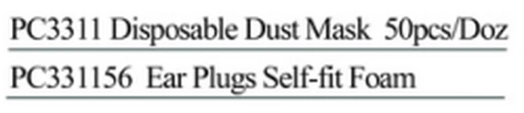 Specification sheet for Ear Plugs showing catalogue codes, sizes and ratings