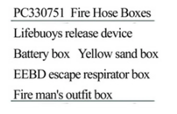 Specification sheet for Fire Hose Boxes showing catalogue codes, sizes and ratings