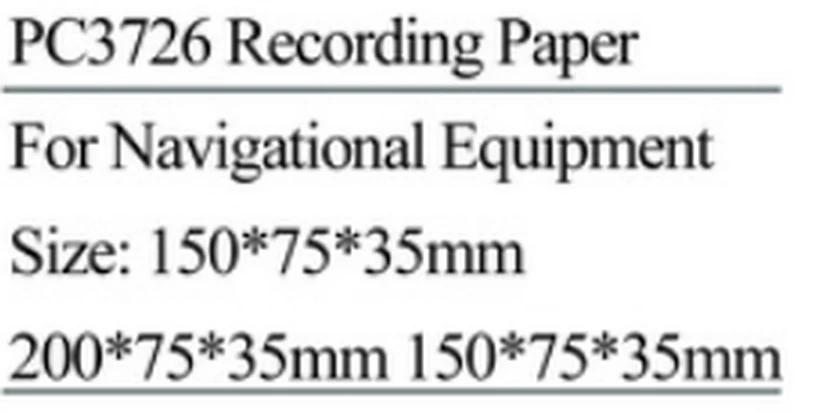Specification sheet for Recording Paper showing catalogue codes, sizes and ratings