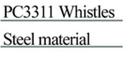 Specification sheet for Whistles showing catalogue codes, sizes and ratings