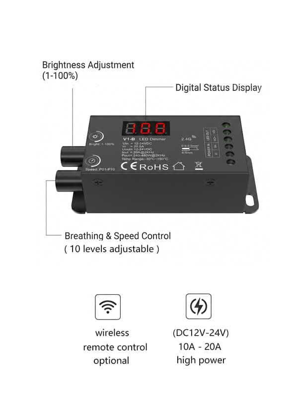 Dual knob constant voltage LED dimmer