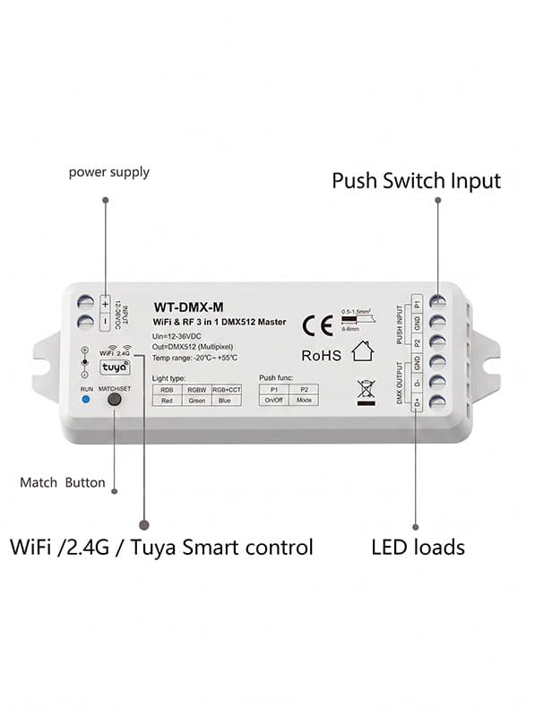 RGB RGBW RGB+CCT DMX512 master controller