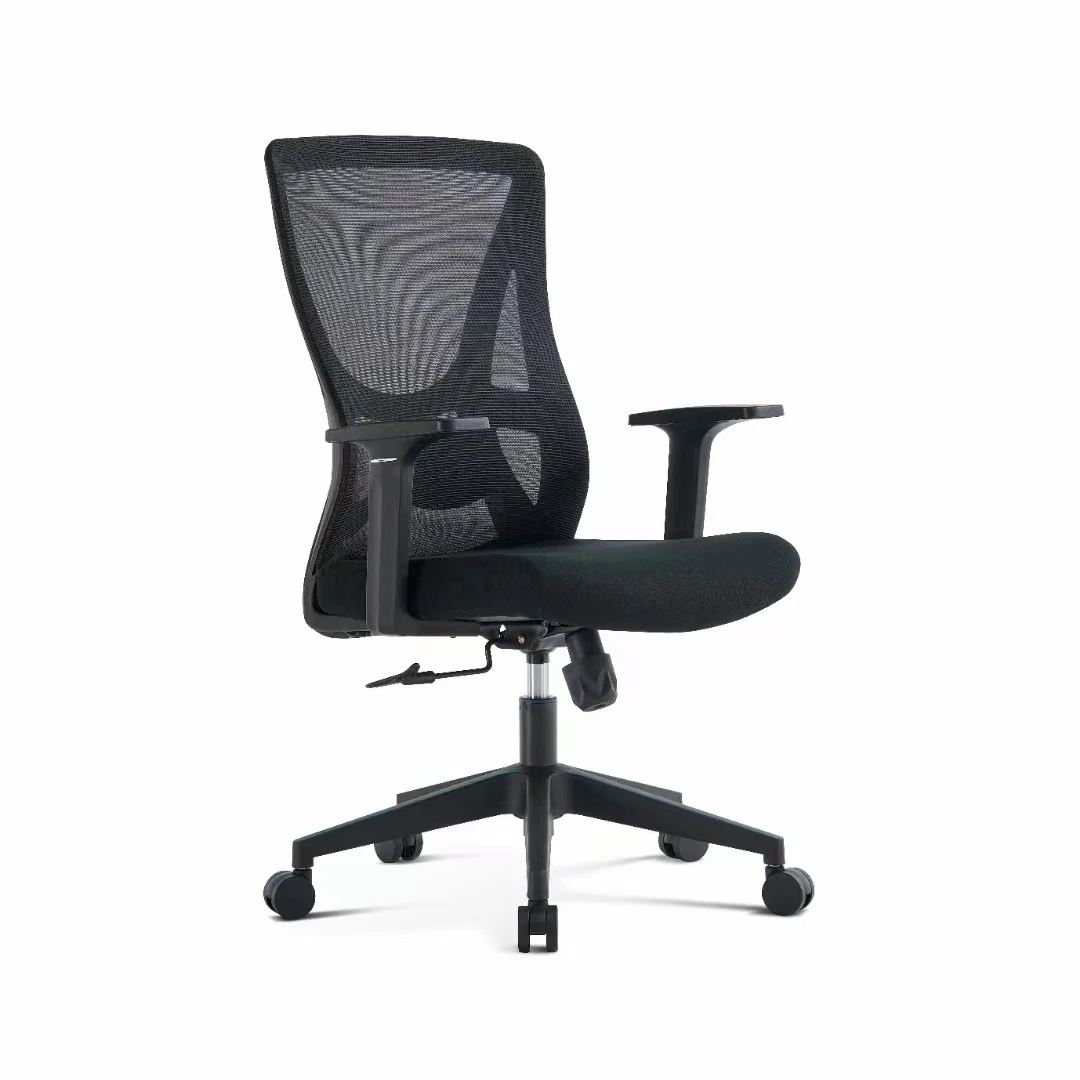 Affordable Price Swivel Chair Mesh Comfortable Middle Back Task Office Chair - Black Mesh main view