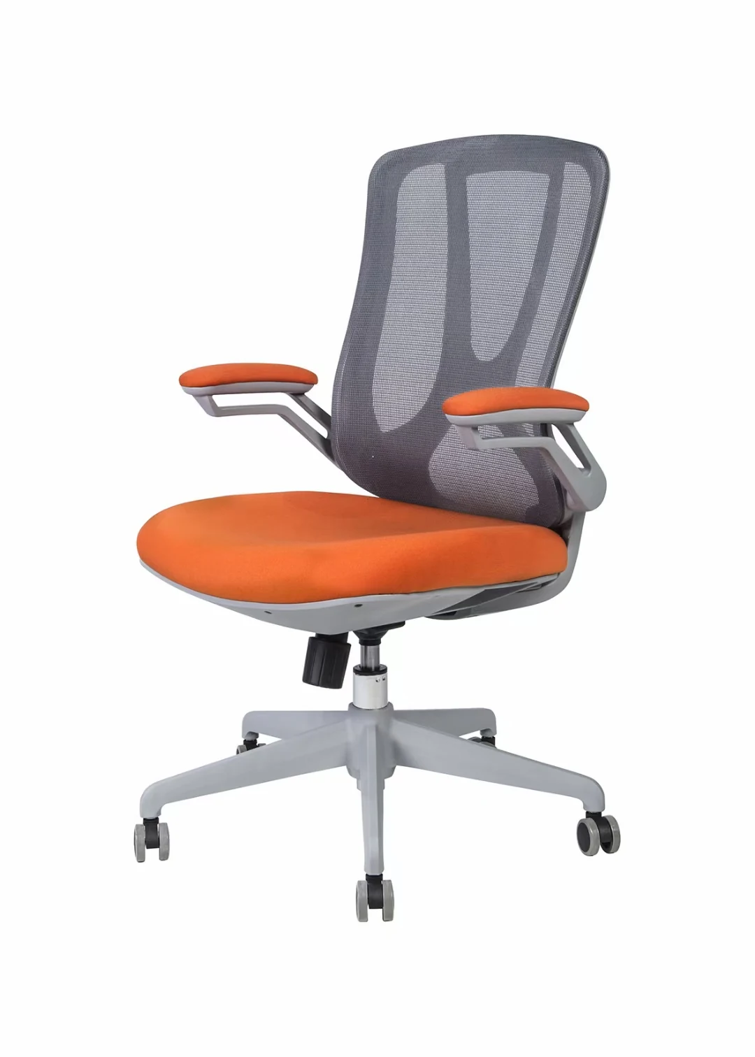 High Quality New Design Modern Mesh Reclining Ergonomic Office Chair - Orange Seat Grey Mesh main view