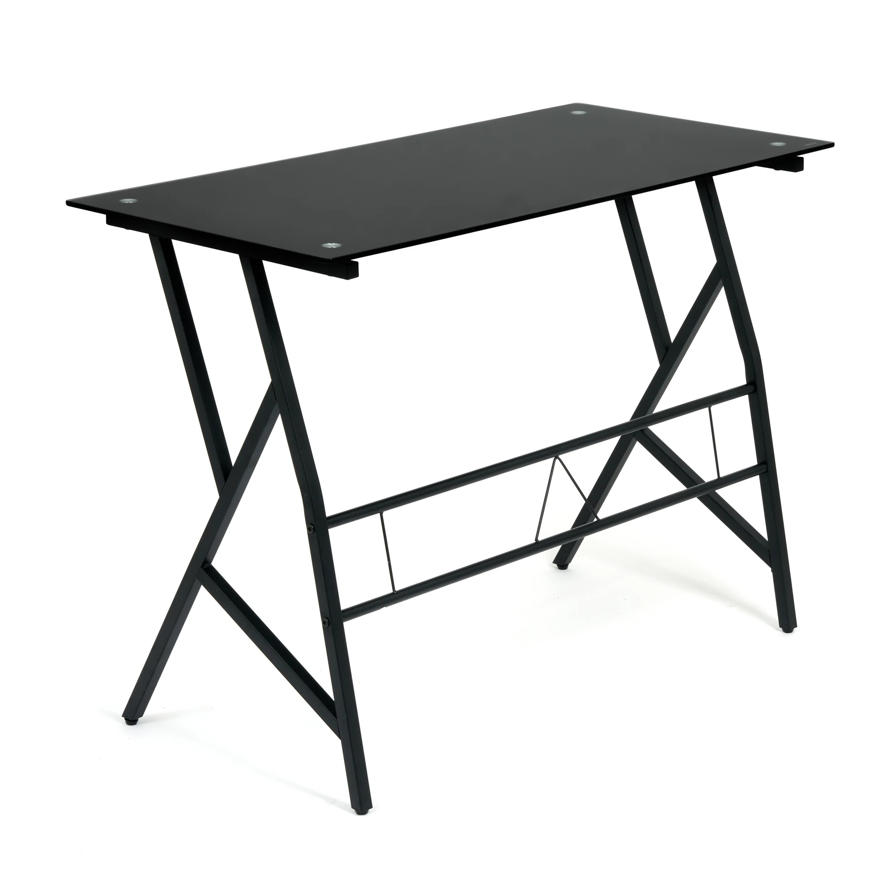 Home Office Furniture Glass Top Computer Working Table (CD-8337) - Black Frame Glass Top main view