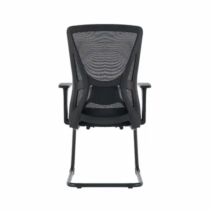 Affordable Price Swivel Chair Mesh Comfortable Middle Back Visitor Computer Chair - Black Mesh Loop Arms view 3