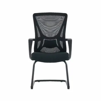 Affordable Price Swivel Chair Mesh Comfortable Middle Back Visitor Computer Chair - Black Mesh Loop Arms view 4