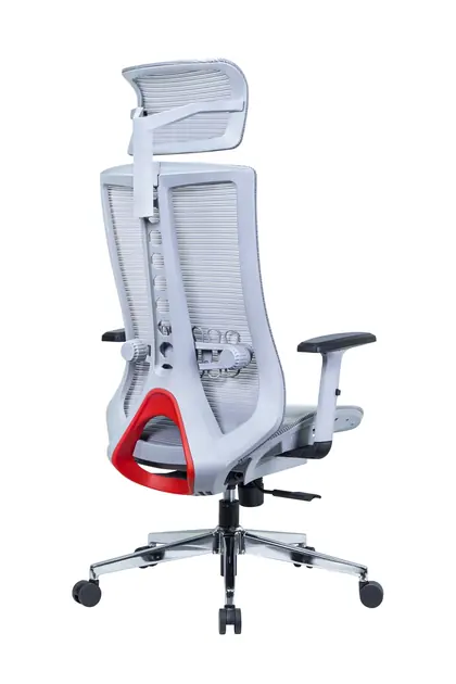 Executive Swivel Chair Mesh Comfortable High Back Luxury Ergonomic Office Chair (2210 Series) - Light Blue Mesh White Frame view 4