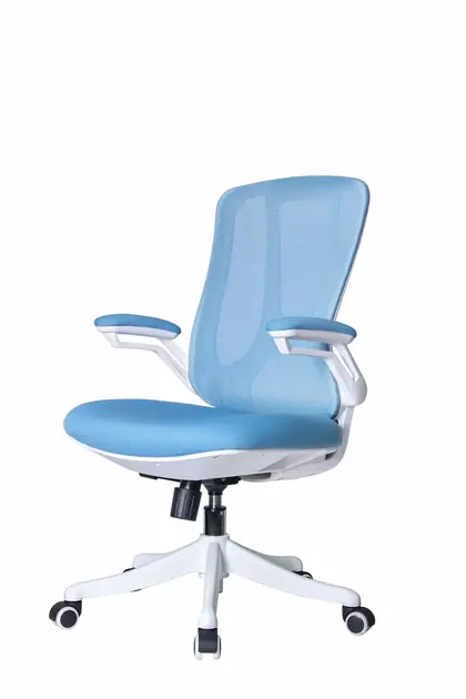 High Quality New Design Modern Mesh Reclining Ergonomic Office Chair - Blue Mesh White Frame