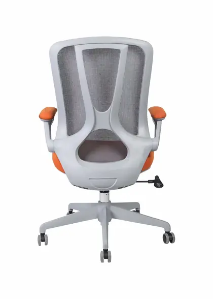 High Quality New Design Modern Mesh Reclining Ergonomic Office Chair - Orange Seat Grey Mesh view 4
