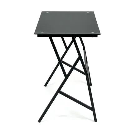 Home Office Furniture Glass Top Computer Working Table (CD-8337) - Black Frame Glass Top view 3