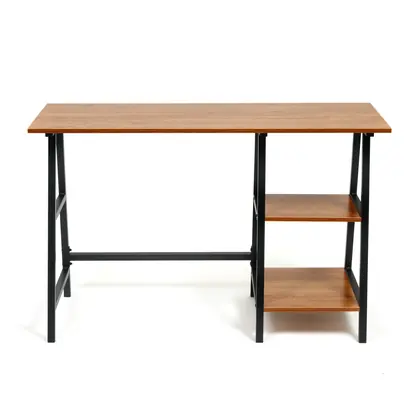 Home Office Furniture Simple Design Wooden Top Computer Working Table (TD-1923) - Black Frame Walnut Top view 3