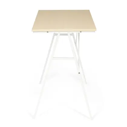 Home Office Furniture Simple Design Wooden Top Computer Working Table (TD-1902B) - White Frame Oak Top view 4