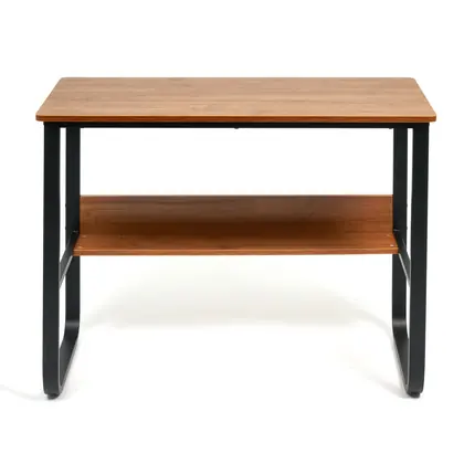 Home Office Furniture Simple Design Wooden Top Computer Working Table (TD-1933) - Black Frame Walnut Top view 3