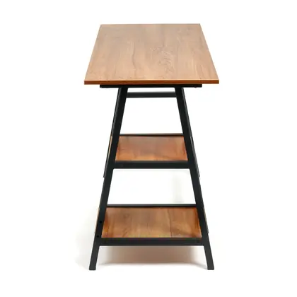 Home Office Furniture Simple Design Wooden Top Computer Working Table (TD-1923) - Black Frame Walnut Top view 4
