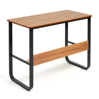 Home Office Furniture Simple Design Wooden Top Computer Working Table (TD-1933) - Black Frame Walnut Top view 4