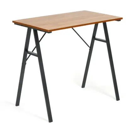 Home Office Furniture Simple Design Wooden Top Computer Working Table (TD-1902B) - Black Frame Walnut Top view 2