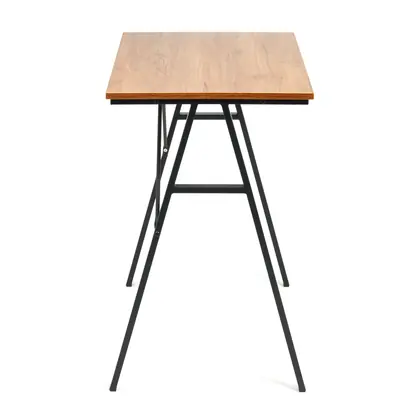 Home Office Furniture Simple Design Wooden Top Computer Working Table (TD-1902B) - Black Frame Walnut Top view 4